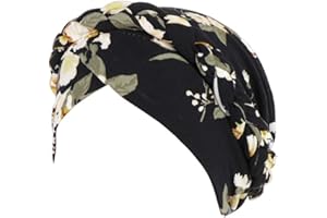 Amorar Elegant Blume Kopftuch Turban Bandanas Damen Elastische Stirnband Beanie Hijab Chemo Hut Islamischen Kopfbedeckung Muslim Kopfschmuck Chemotherapie-Kappe Headwear für Haarausfall Krebs