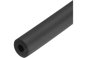 sourcing map Pipe Insulation Foam Tube Lagging Insulation Pipe 6mm(1/4") ID 15mm OD 20" Heat Preservation for Handle Grip Support,Black
