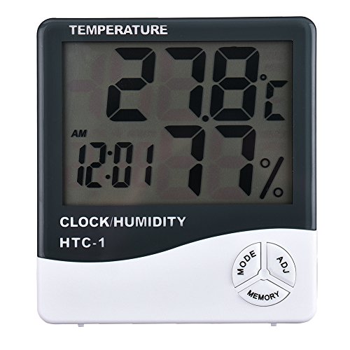 Aihome Raum-Thermometer mit Digitalanzeige, Luftfeuchtigkeitsmesser für innen, Digitaler Sensor für die Temperaturmessung in °C und °F