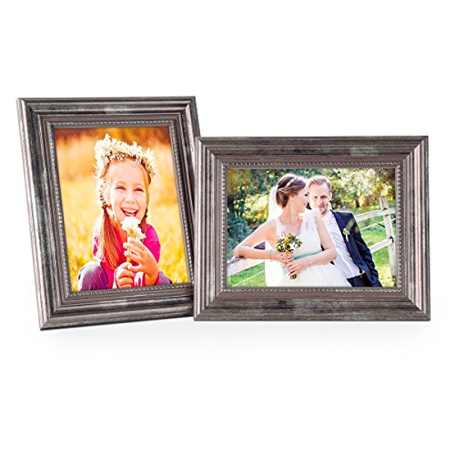 Bilderrahmen 15×20 cm Silber Barock-Rahmen Antik Massivholz 2er Set - 5