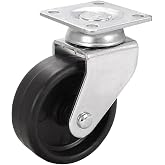 Badem10 Mobilya Ofis Koltuk Tekeri Vidalı Y&uuml;k Taşıma Alışveriş Sepeti Tablalı Teker 50 MM x 20 mm Siyah