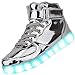 Produktbild Padgene Unisex Damen-/Herren Sneaker mit Beleuchtung, hoch geschnitten, über USB aufladbar, LED-Lichter, 7 Farben, Sneaker mit Beleuchtung, Turnschuhe Schuhe Sportkleidung Laufschuhe Schuhe für Paare, silber - silber - Größe: 44