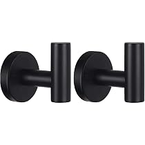 2 Ganci Porta Asciugamani Farfalla Nero Inox Parete - 2