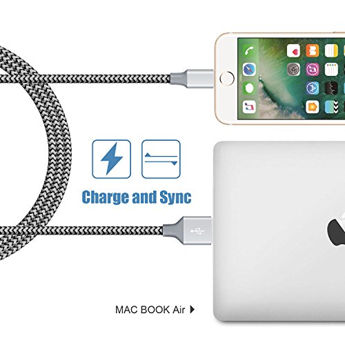 iPhone Charger GlobaLink iPhone Cable 2 Pack 2M [Reflective Cable] Lifetime Warranty Apple Charger Apple Lightning Cable for iPhone 6S Plus 6 Plus 7 Plus 5 5S 5C SE, iPad Pro Air, iPad Mini 2 3 4, iPod - Black