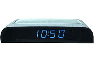KEHO KEHO KEHONGDUN Car Digital Clock, Solar Powered 24 Hour Vehicle Dashboard Clock with Luminous Auto Digital Display and Built-in Battery (Blue Light)