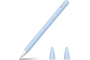 Fintie kompatybilne z ołówkiem (2 generacji), lekkie miękkie silikonowe etui ochronne z 2 końcówkami pokrywy do iPada Pro 11/12.9 iPad Air 4, jasnoniebieskie