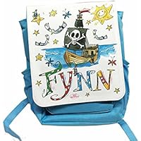 Kindergartenrucksack mit Namen, Piratenschiff, Rosirosinchen, personalisierter Kinderrucksack