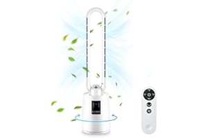 SHAVINGFUN Tower Fans Bladeless fans,38" bladeless tower fan with Remote Control&Timer Function,3 Speeds,2H-8H Timer,80°Swing,Super Quiet Easy to Clean,Oscillating Fan,for Bedroom, Kitchen,Office Fans