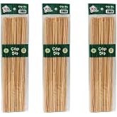 Smartizi 3 Paket Bambu &Ccedil;&ouml;p Şiş Seti (40'lı x 3) - 25 cm Doğal Izgara ve Sunum &Ccedil;ubuğu