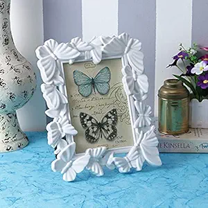 A VINTAGE AFFAIR- HOME DECOR Butterfly Designer Photo Frames for Walls Decoration Tabletop Home Improvement, White