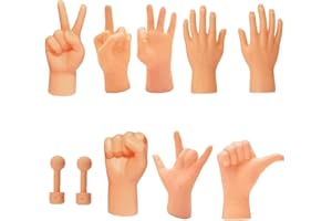 CreepyParty Kleine Hände Mini Hände mit Stab Fingerpuppen Gummi Lustige Minihände Set Scherzartikel Prank Artikel Tiktok Spielzeug (10 Stück)