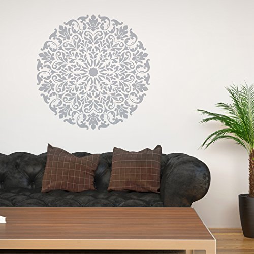 Pochoir mandala par J Boutique Stencils, motif tribal, surat, pochoir pour décorer soi-même les murs de la maison, Plastique, 91cm in diameter