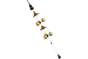 WEASHAEMGLI Bronze Wind Chime Retro Antique Copper Bell Good Lucky Feng Shui Bell Hanging Charm for Balcony Garden Room Home