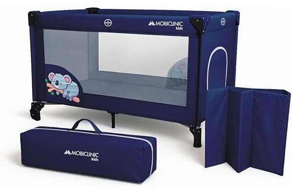 Mobiclinic®, Cuna de Viaje, Bolsa Transporte, 2 en 1, Plegado ultracompacto, Colchón extraíble, Mofli, hasta 15kg, Tela Transpirable, Entrada Lateral con Cremallera, Parque bebé, Ruedas