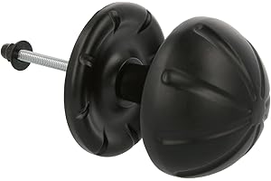 Amig - Runder Türknopf für Außeneingangstüren | Griff für die Haustür | Durchmesser des Griffs Ø70 mm | Zamak | Schwarz | Inklusive Schraube und Befestigungsmutter | Eleganter Türknauf in Schwarz