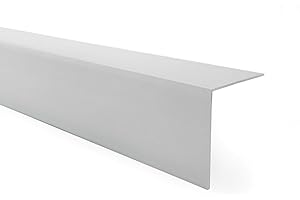 QUEST Angolo Protettivo Rigido in PVC Autoadesivo per Protezione degli Spigoli 20x20mm, 150cm, Grigio
