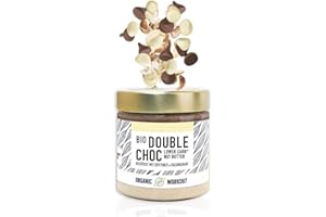 Bio Double-Choc Nussmus | Nuss Nougat Creme | Cashew-Haselnuss | vegan | lower-carb | ohne Zuckerzusatz | Erythrit gesüsst | Organic Workout
