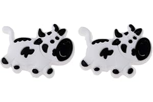 Easnea Pack 2 Novelty Animal Sports Tennis Racquet Vibration Dampener Shock Absorber Accessories - Lightweight & Durable White Cow, (NFL05272)