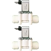2 válvulas de agua 12 V CC, válvula solenoide 12 V NC, válvula electromagnética G1/2" para suministro de agua, rosca exterior