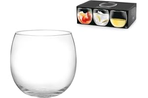 H&H set 6 bicchieri vino, Bubbly, in vetro trasparente, capacità 320 cc, lavabili in lavastoviglie