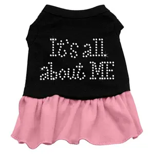 Mirage Pet Products Rhinestone All About Me 18-Inch Pet Dress, XX-Large, Black with Pink