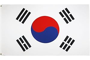 AZ FLAG - Drapeau Corée du Sud - 90x60 cm - Polyester léger - Drapeau Coréen Avec Oeillets Métalliques Intégrés - 40g