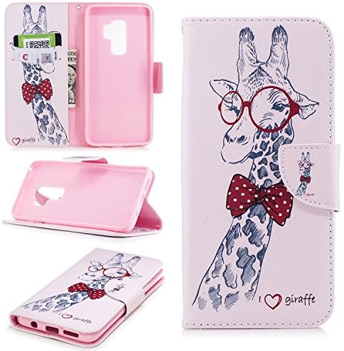 CaseLover For Galaxy S9 Plus, PU Leather Silicon TPU Inner for Samsung Galaxy S9 Plus Flip Stand Function ID Card Slots Protective Tablet Wallet Case Magnetic Smart Cover - Giraffe