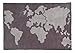Lorena Canals World Map Washable Rug (Dark/Light Grey)