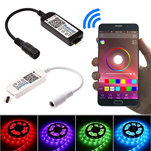 [by Yinsoouli] Mini Bluetooth/Wifi LED Controller&Remote For 5050 3528 RGB/RGBW LED Strip Light(Black