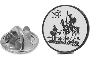 GEMELOLANDIA Bliźniak | | Pin do klapy Don Kichot z plamą 18mm | Oryginalne szpilki do rozdania | Na koszule, ubrania lub plecak, czarny, rozmiar uniwersalny