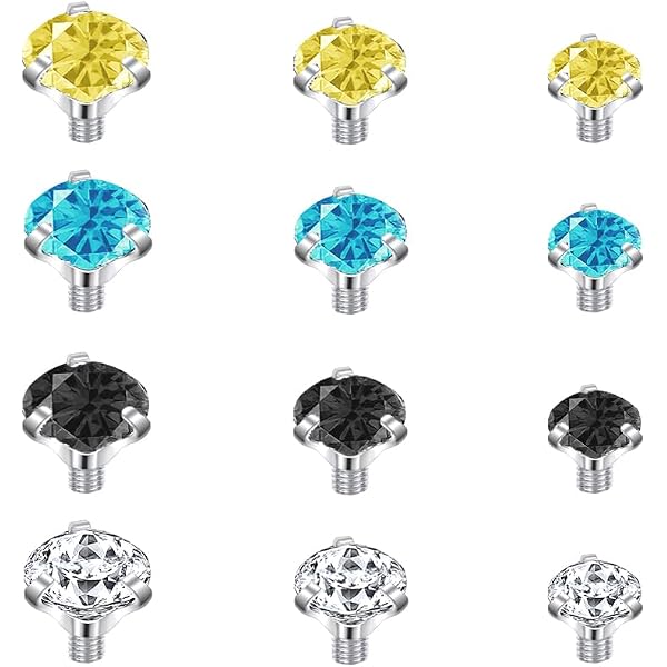 Disco Di Ancoraggio Cutaneo In Titanio Con Cristallo - Diametro 4.00 Mm, Per Piercing, Colore Argento