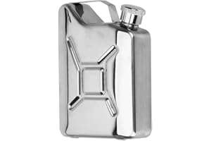 WOO LANDO Flacon de hanche en forme de bidon en acier inoxydable avec bouchon à vis, stockage d'alcool créatif 180ml (5 oz) adapté aux activités de plein air et aux sports, y compris sac de rangement