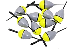 Amur Leopard Set di 10 Galleggianti da Pesca Galleggiante in Legno di Tungsteno Bobbers per Pesca Trota