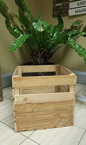 Large Square Garden Planter - Bespoke Apple Crate - Handmade Upcycled Wooden Storage Box