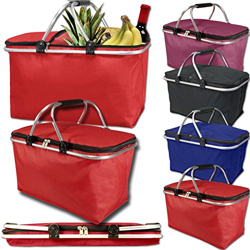 Einkaufskorb faltbar von JEMIDI Korb Einkaufstasche Faltkorb Falt Körbe Shopper Picknickkorb Schwarz - 2