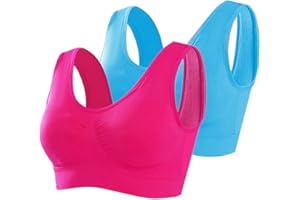 SZJH 3 Pack of Simply Ultra Comfort Seamless Sport Style Bra with Removable Pads