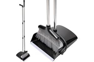 Peggy Perfect Stehkehrgarnitur Langstielkehrgarnitur Besen und Kehrschaufel. Zwei Größen - ein Produkt - 92cm u. 127cm. Auffangbehälter| Gummilippe| Kammzähne| Inn- & Outdoor| Effektive Eckenreinigung