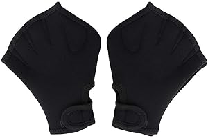 VGEBY Guantes de natación, Adultos Niños Hombre Mujer Buceo Natación Guantes palmeados con Dedos palmeados para Practicar Snorkel Surf(Negro) Artículos De Natación
