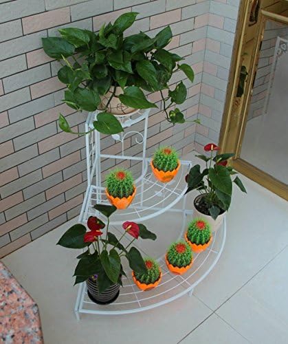 LIXIONG European-style Iron Flower Rack, Floor-ladder Multi-storey Corner Flower Rack, Outdoor Balcony Corner Garden Pastel Rack High-end flower racks ( Color : B2-85*65cm )