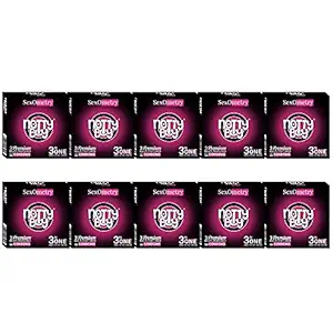 NOTTY BOY 3 in One Ribbed Dotted Contoured Condom For Men - 30 Count (Pack of 10)