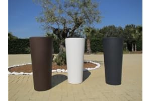 VECA Grands pots de couleur anthracite en résine, modèle Genèse Cache, 85 x 38