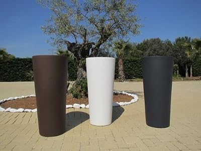 VECA Grands pots de couleur anthracite en résine, modèle Genèse Cache, 85 x 38