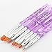 MAKARTT 7 PCS Flat UV Gel Brush Set Acrylic Nail Art Painting Draw Brush Pen Set