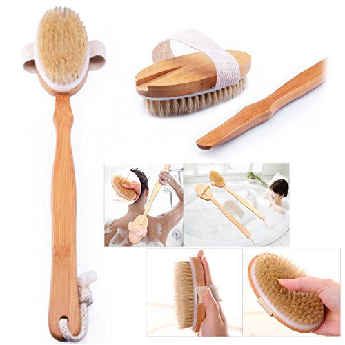 Preisvergleich Produktbild Cisixin Badebürste mit Langem Abnehmbarem Griff