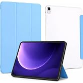 Coverzone Samsung Galaxy P610 ile uyumlu Tab S6 Lite 10.4 Şeffaf Arka Kapak Smart Cover Katlanabilir Standlı Darbe Emici Koru