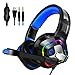 Produktbild Gaming Headset für PS4, PC, Xbox One, Smiler+ Surround Over Ear Kopfhörer mit Noise Cancelling Mikrofon, RGB LED Licht, weiche Komfort Ohrenschützer für Laptop, Mac, Nintendo