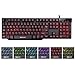 Produktbild Masione® wasserdichte Multi-Color Multimedia Halb Mechanische USB mit Kabel Gaming-Tastatur mit LED Hintergrundbeleuchtung (7 einstellbare Leucht Heiligenschein Atmung Licht, Pro Gaming orientierte Tastatur mit deutsches Tastaturlayout)
