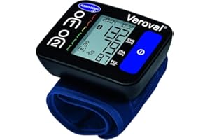 Veroval Compact + Polso Misuratore di Pressione Arteriosa da Polso, Compatto e Confortevole, Sistema Automatico di Tripla Misurazione, Bluetooth