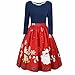 Produktbild 2018JYJM Damen Casual Langes Shirt Lose Tunika Kurzarm T-Shirt Kleid Art- und Weisefrauen Plus Größen-Weihnachtsdruck Criss Cross-Kleid-Abend-Partei-Kleid XL-5XL Lange Hülse und Kurze Hülse