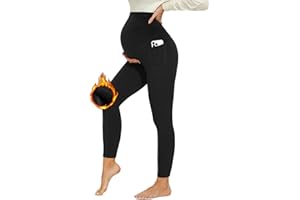 DDOBB Legging de grossesse pour femme avec poches, taille haute, opaque, doux et élastique, mode de maternité, maison, yoga, sport